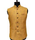 Mustard festive ochre elegance nehru jacket/waistcoat/bandhgala