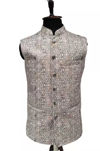 Multicolor urban mosaic nehru jacket/waistcoat/bandhgala