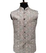 Multicolor urban mosaic nehru jacket/waistcoat/bandhgala