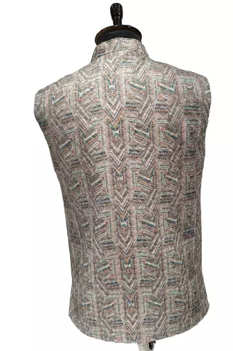 Multicolor geometric heritage nehru jacket/waistcoat/bandhgala