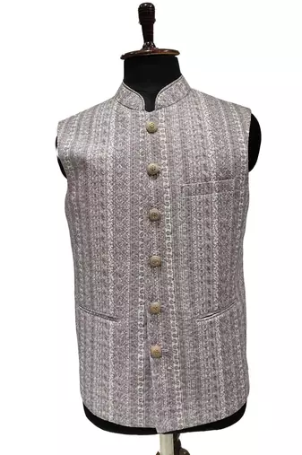 Violet vintage violet ensemble nehru jacket/waistcoat/bandhgala