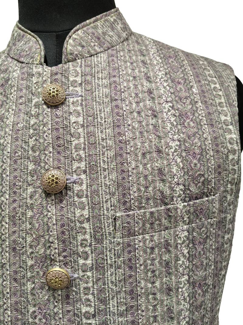Violet vintage violet ensemble nehru jacket/waistcoat/bandhgala