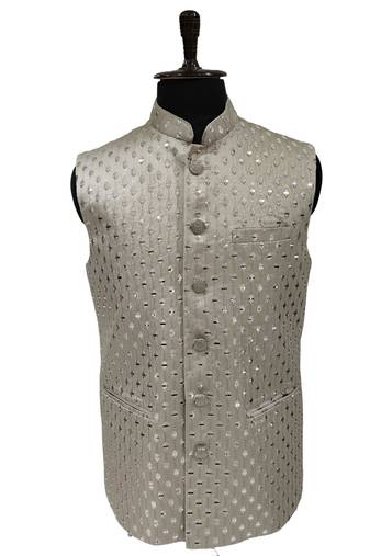 Grey regal prism nehru jacket/waistcoat/bandhgala