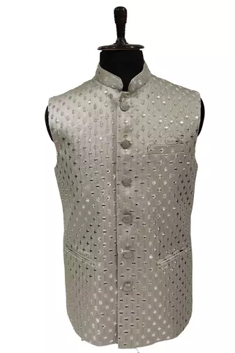 Grey regal prism nehru jacket/waistcoat/bandhgala