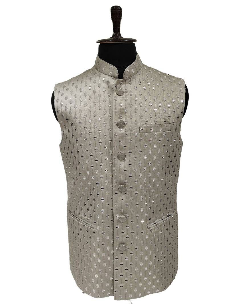 Grey regal prism nehru jacket/waistcoat/bandhgala