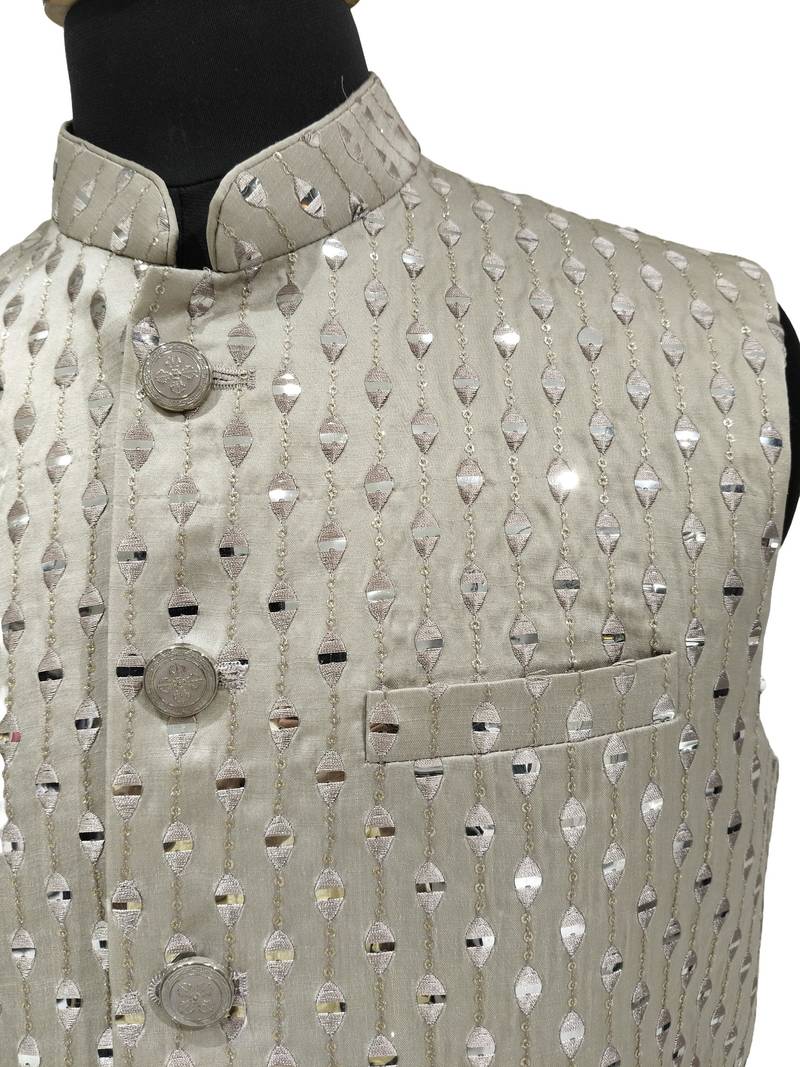 Grey regal prism nehru jacket/waistcoat/bandhgala