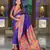 violet  faux banarasi silk blend saree with paithani rich weaved pallu and blouse