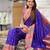 violet  faux banarasi silk blend saree with paithani rich weaved pallu and blouse