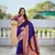 violet  faux banarasi silk blend saree with paithani rich weaved pallu and blouse