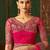 Pink shaded chiffon saree, lace border with heavy embroidered blouse for special occasions