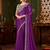 Purple silk chiffon saree, lace border with heavy embroidered blouse for special occasions