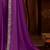 Purple silk chiffon saree, lace border with heavy embroidered blouse for special occasions