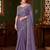Light purple silk chiffon saree, lace border with heavy embroidered blouse for special occasions