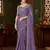 Light purple silk chiffon saree, lace border with heavy embroidered blouse for special occasions