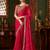 Rani pink satin silk saree, lace border with heavy embroidered blouse for special occasions