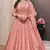 peach georgette readymade anarkali with dupatta