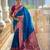 sky blue faux banarasi silk blend saree with paithani rich weaved pallu and blouse