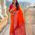 orange   faux banarasi silk blend saree with paithani rich weaved pallu and blouse