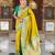 parrot green  faux banarasi silk blend saree with paithani rich weaved pallu and blouse
