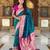teal blue  faux banarasi silk blend saree with paithani rich weaved pallu and blouse
