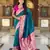 teal blue  faux banarasi silk blend saree with paithani rich weaved pallu and blouse