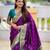 violet  faux banarasi silk blend saree with paithani rich weaved pallu and blouse