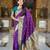 violet  faux banarasi silk blend saree with paithani rich weaved pallu and blouse