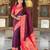 wine faux banarasi silk blend saree with paithani rich weaved pallu and blouse