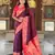 wine faux banarasi silk blend saree with paithani rich weaved pallu and blouse