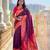 wine faux banarasi silk blend saree with paithani rich weaved pallu and blouse