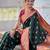 green  faux banarasi silk blend saree with paithani rich weaved pallu and blouse