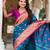 teal blue  faux banarasi silk blend saree with paithani rich weaved pallu and blouse