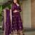 Purple Georgette Readymade Anarkali with Dupatta