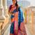 teal blue  faux banarasi silk blend saree with paithani rich weaved pallu and blouse