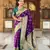 wine faux banarasi silk blend saree with paithani rich weaved pallu and blouse