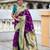 wine faux banarasi silk blend saree with paithani rich weaved pallu and blouse
