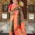 dark_green faux banarasi silk blend saree with paithani rich weaved pallu and blouse