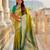parrot green  faux banarasi silk blend saree with paithani rich weaved pallu and blouse