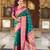 sea green faux banarasi silk blend saree with paithani rich weaved pallu and blouse