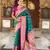 sea green faux banarasi silk blend saree with paithani rich weaved pallu and blouse