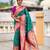 sea green faux banarasi silk blend saree with paithani rich weaved pallu and blouse