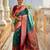 sea green faux banarasi silk blend saree with paithani rich weaved pallu and blouse