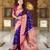violet  faux banarasi silk blend saree with paithani rich weaved pallu and blouse