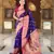 violet  faux banarasi silk blend saree with paithani rich weaved pallu and blouse