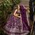 WINE DOLA SILK SEQUINS ZARI EMBROIDERED LEHENGA CHOLI