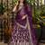 WINE DOLA SILK SEQUINS ZARI EMBROIDERED LEHENGA CHOLI