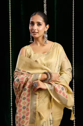 Spun Cotton Saree with Rich Jari Border | Graceful Daily Wear Saree