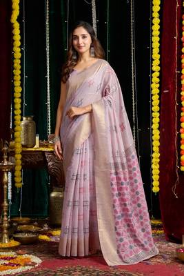 Soft Cotton Saree with Jari Border & Zhallar | 6.30 Mtr Saree with Blouse Piece 1