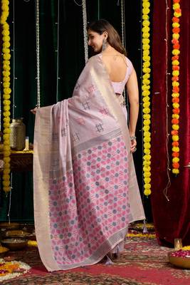 Soft Cotton Saree with Jari Border & Zhallar | 6.30 Mtr Saree with Blouse Piece 4