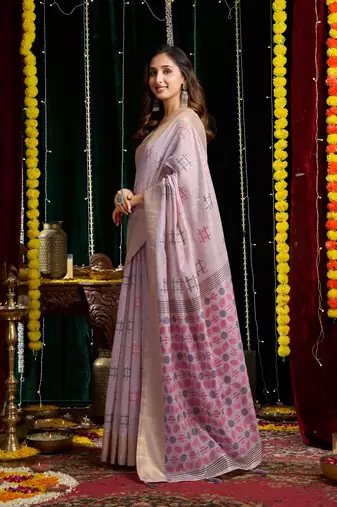 Soft Cotton Saree with Jari Border & Zhallar | 6.30 Mtr Saree with Blouse Piece